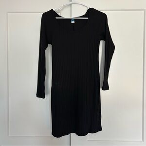 Old Navy Black Ribbed Scoop Neck Dress